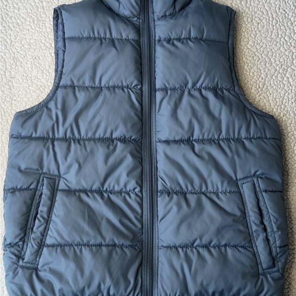Gap Mens Puffer Vest XS Light Blue Full Zip Polyester Jacket Sleeveless - Picture 4 of 9
